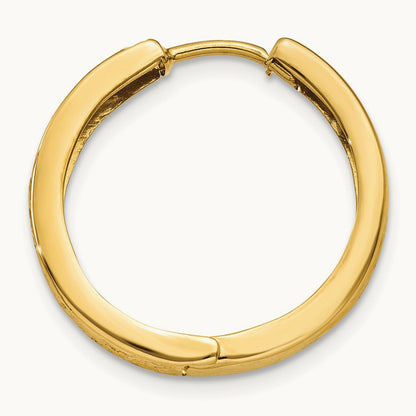 Single 14k Diamond-cut Hinged Hoop Earring