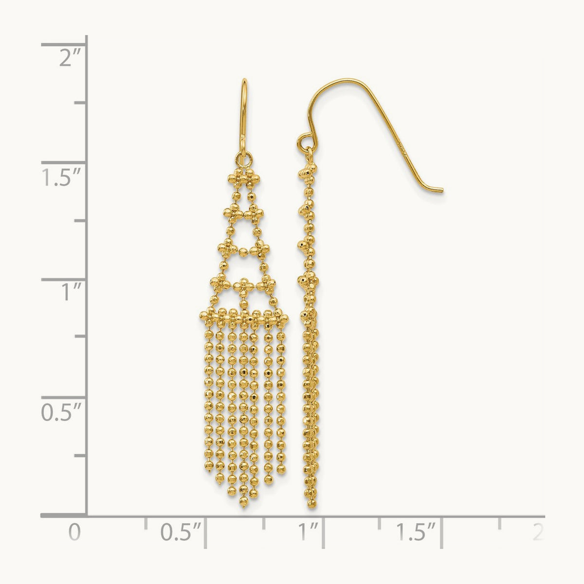 Beaded Earrings, 14K