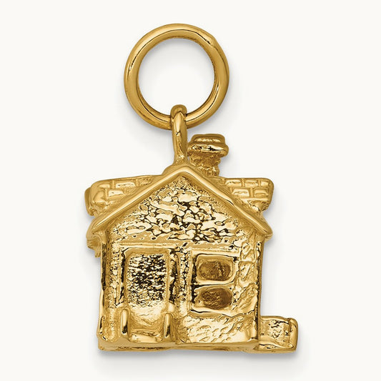 3-D House Charm, 14K