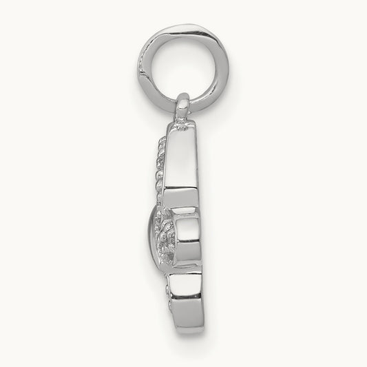 Diamond Butterfly Charm, 14K White Gold