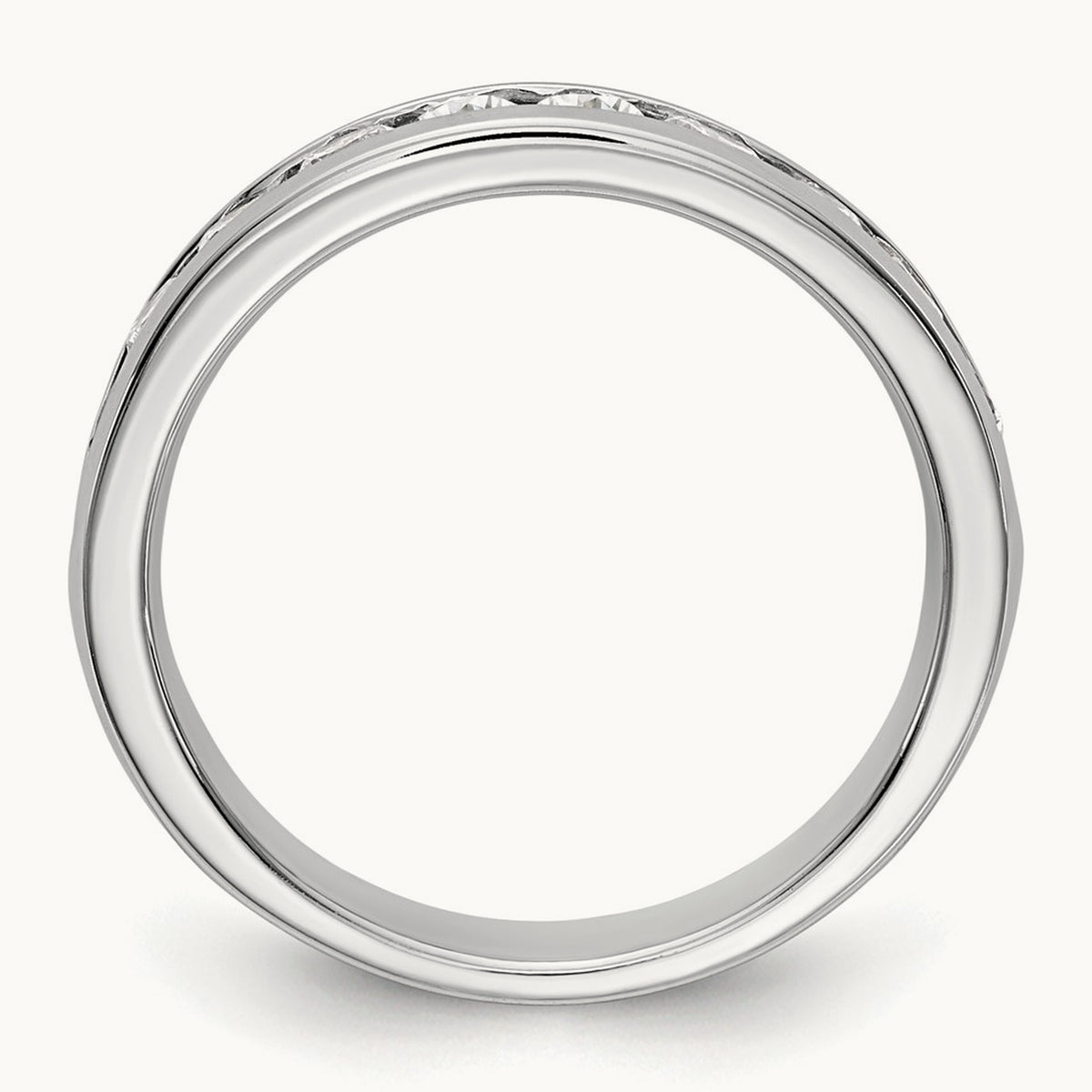 10-Stone Diamond Channel Band, 14K White Gold