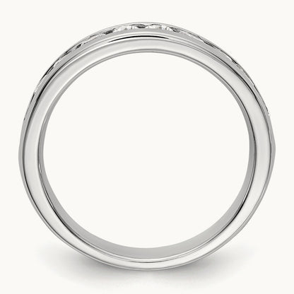 10-Stone Diamond Channel Band, 14K White Gold