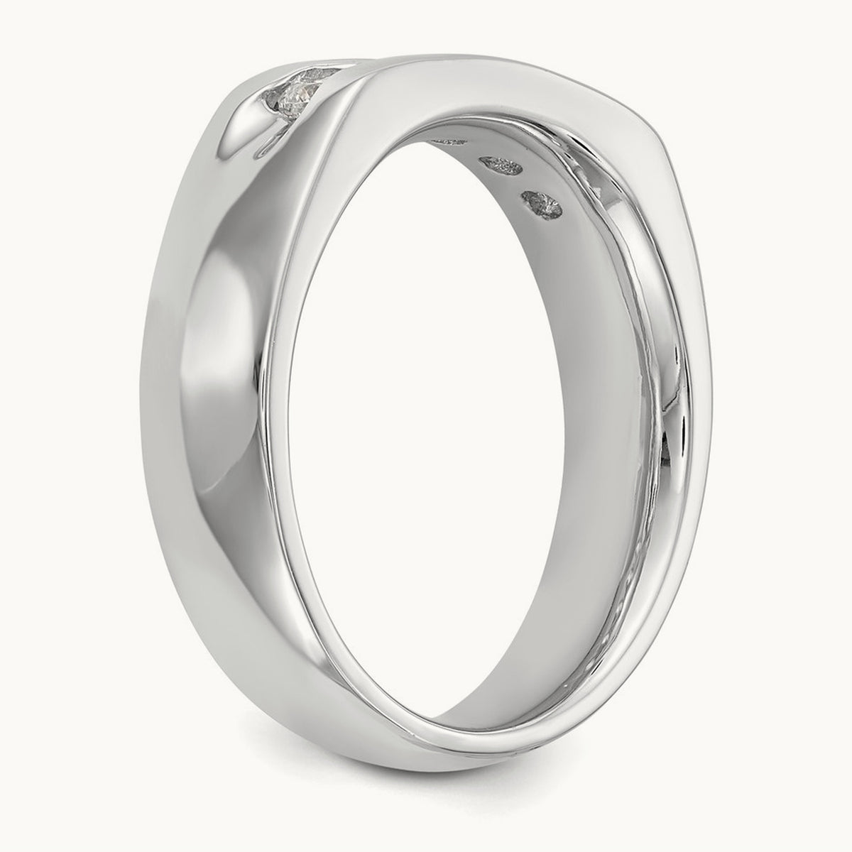 5-Stone Diamond Channel Band, 14K White Gold