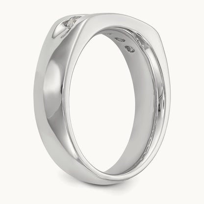 5-Stone Diamond Channel Band, 14K White Gold