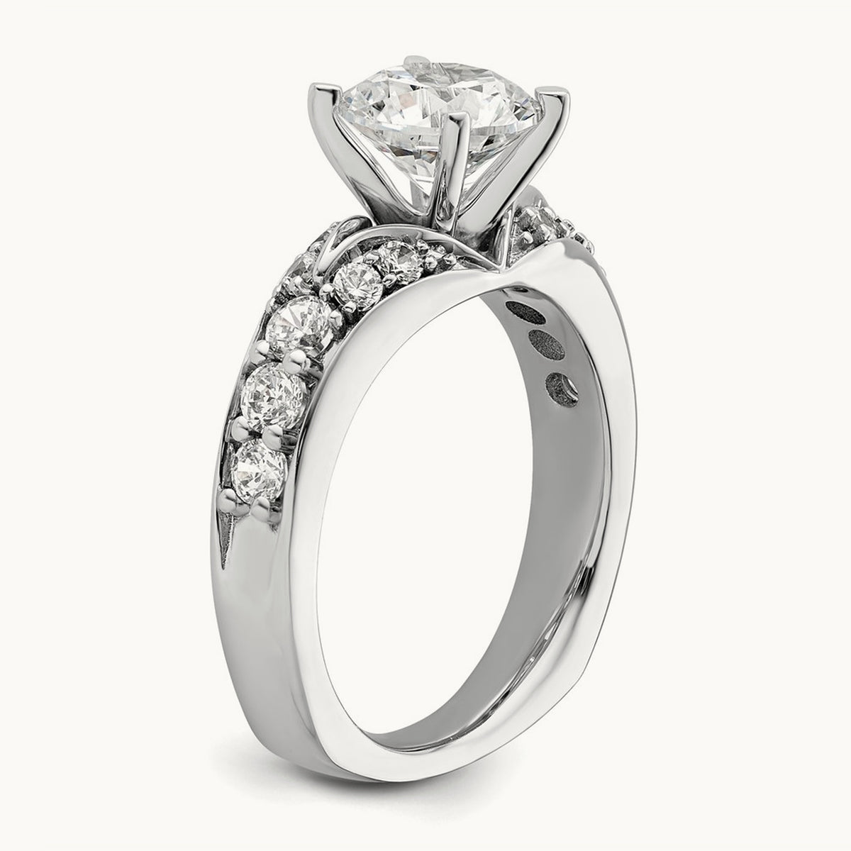 Round Semi-Mount Engagement Ring, 0.50 ct tw Lab-Grown Diamond