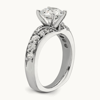 Round Semi-Mount Engagement Ring, 0.50 ct tw Lab-Grown Diamond