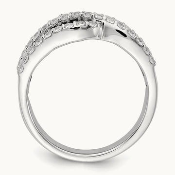 Created Blue Sapphire Ring, 0.50 ct tw Lab-Grown Diamond