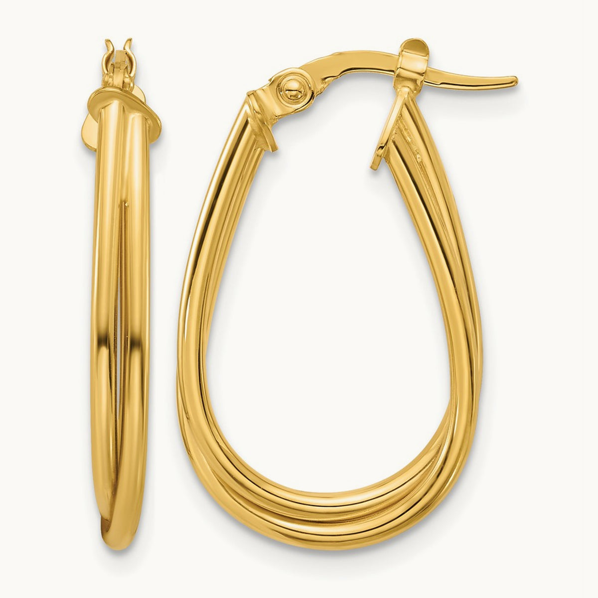 Polished Twisted Hoop Earrings, 14K — Leslie's
