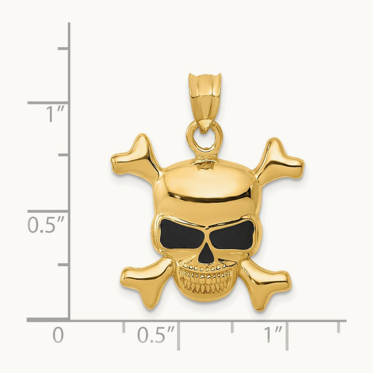 Enameled Skull Pendant, 14K