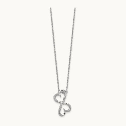 Diamond Heart 18 inch Necklace, 14K White Gold