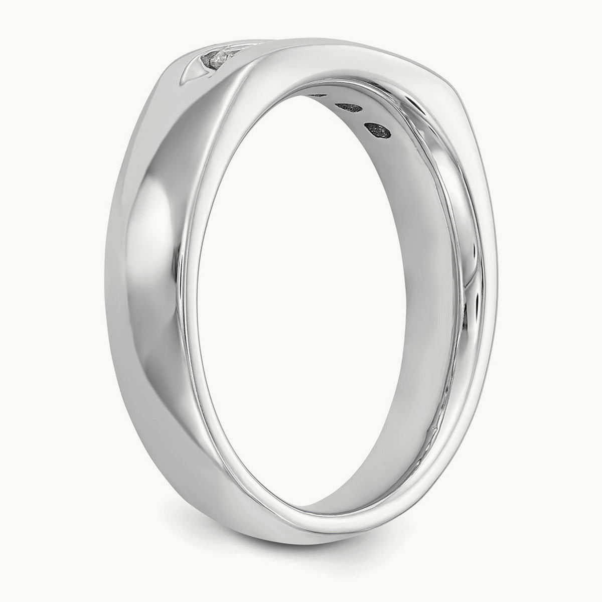 5-Stone Diamond Channel Band, 14K White Gold