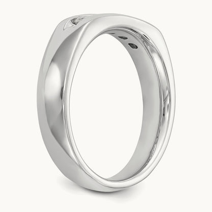5-Stone Diamond Channel Band, 14K White Gold