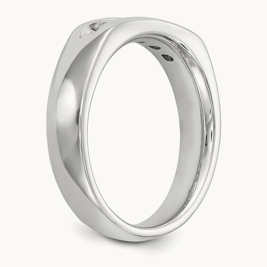 5-Stone Diamond Channel Band, 14K White Gold