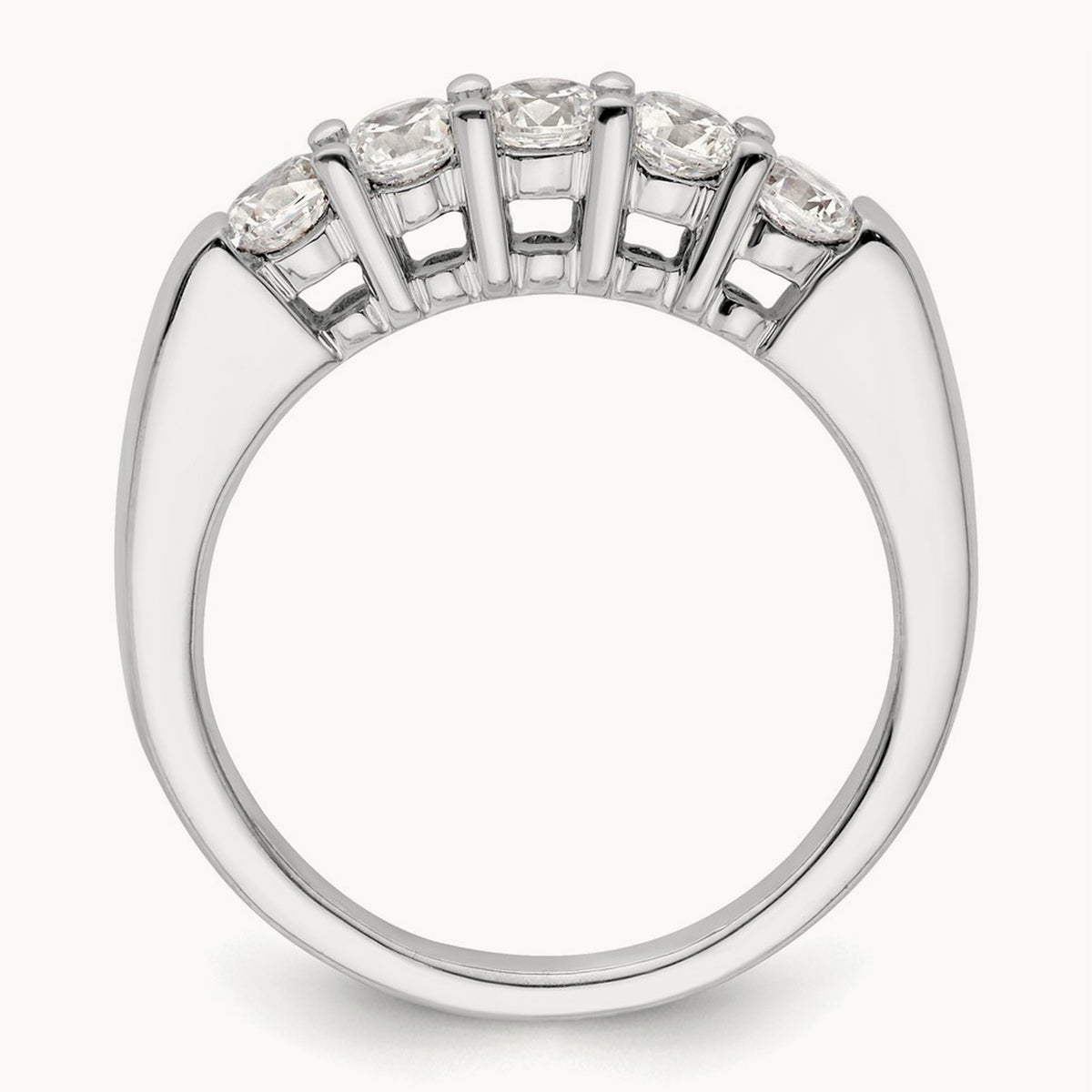 5-Stone Diamond Band, 14K White Gold