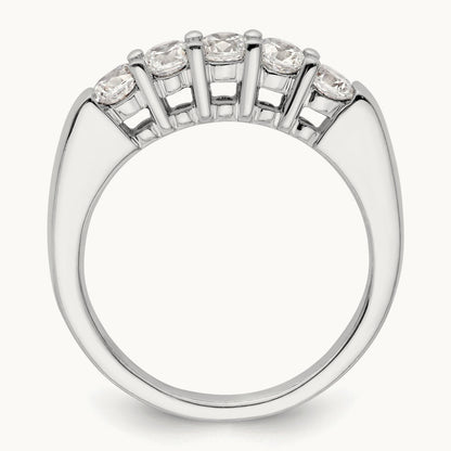 5-Stone Diamond Band, 14K White Gold