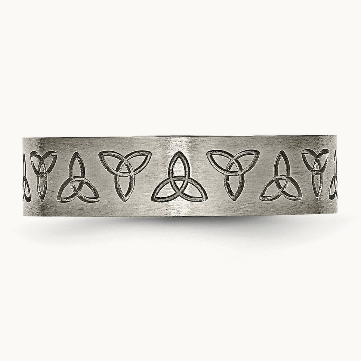 Brushed Trinity Symbol Flat Band — photo set