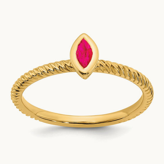 Marquise Bezel Ruby Ring, 14K