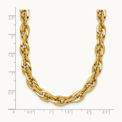 Polished Fancy Link Necklace, 14K