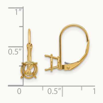 Setting: Round Leverback Earring Mounting — 14K Yellow Gold