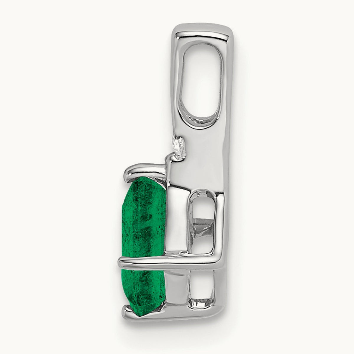 Cushion Emerald and Diamond Pendant — 15mm