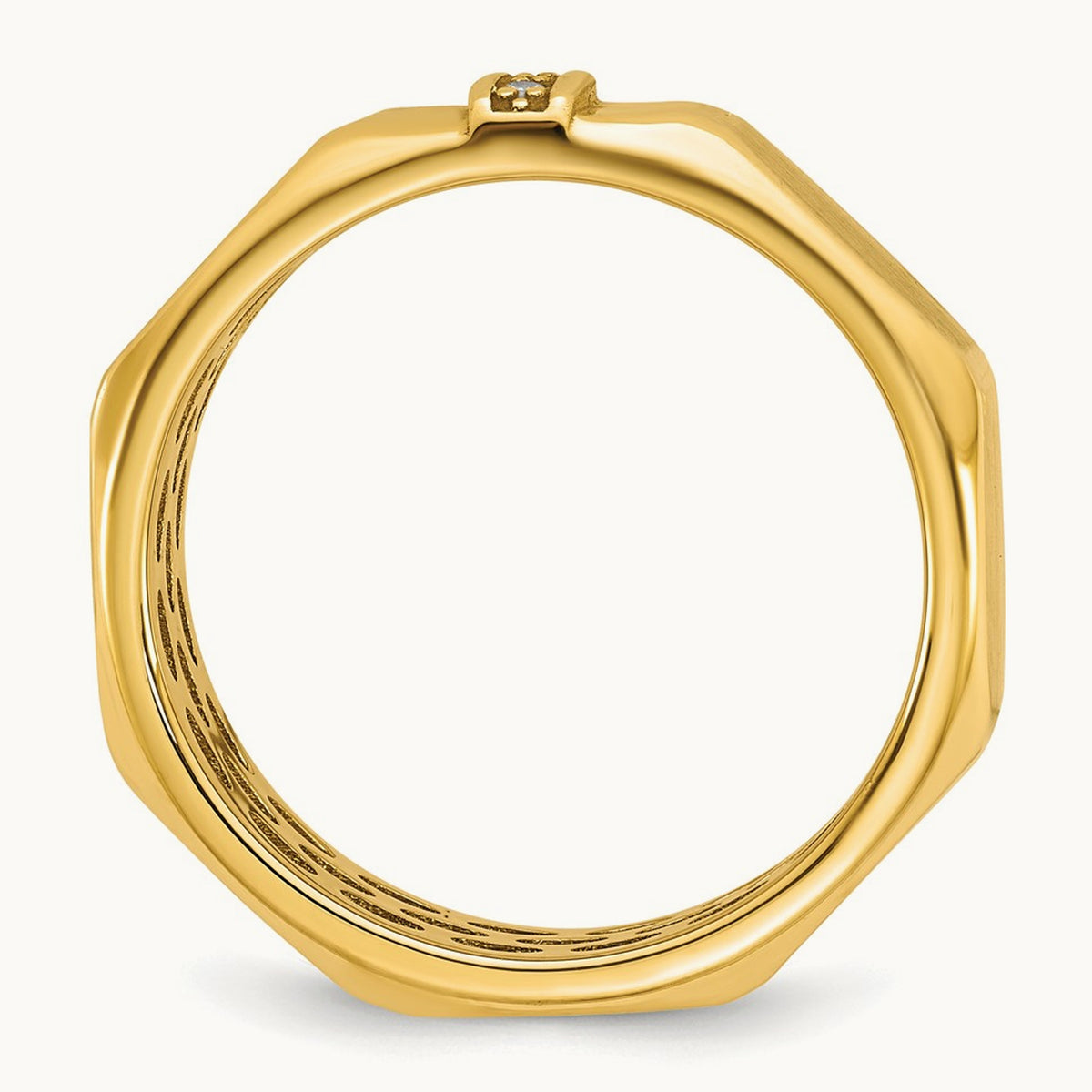 IB Goodman Mens Satin Complete .03ct Diamond Ring, 14K Yellow Gold