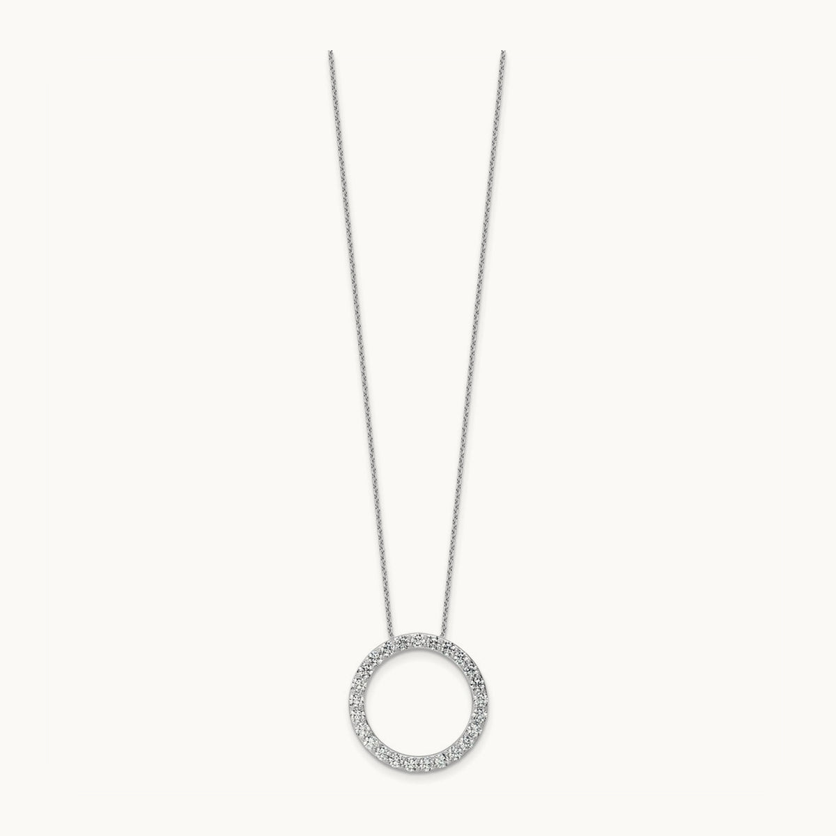 Circle Slide Necklace, 1-3 ct Lab-Grown Diamond — 14K White Gold