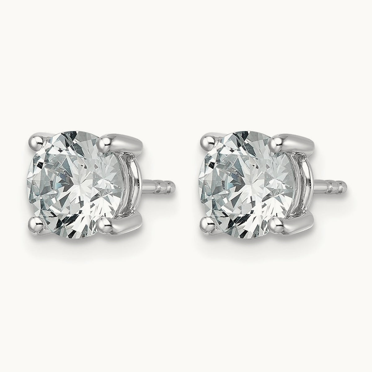 Round Lightweight Earrings, 0.25-6.00 ct tw Lab-Grown Diamond — 2 1/2 ct, 14K White Gold