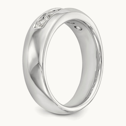 5-Stone Diamond Channel Band, 14K White Gold