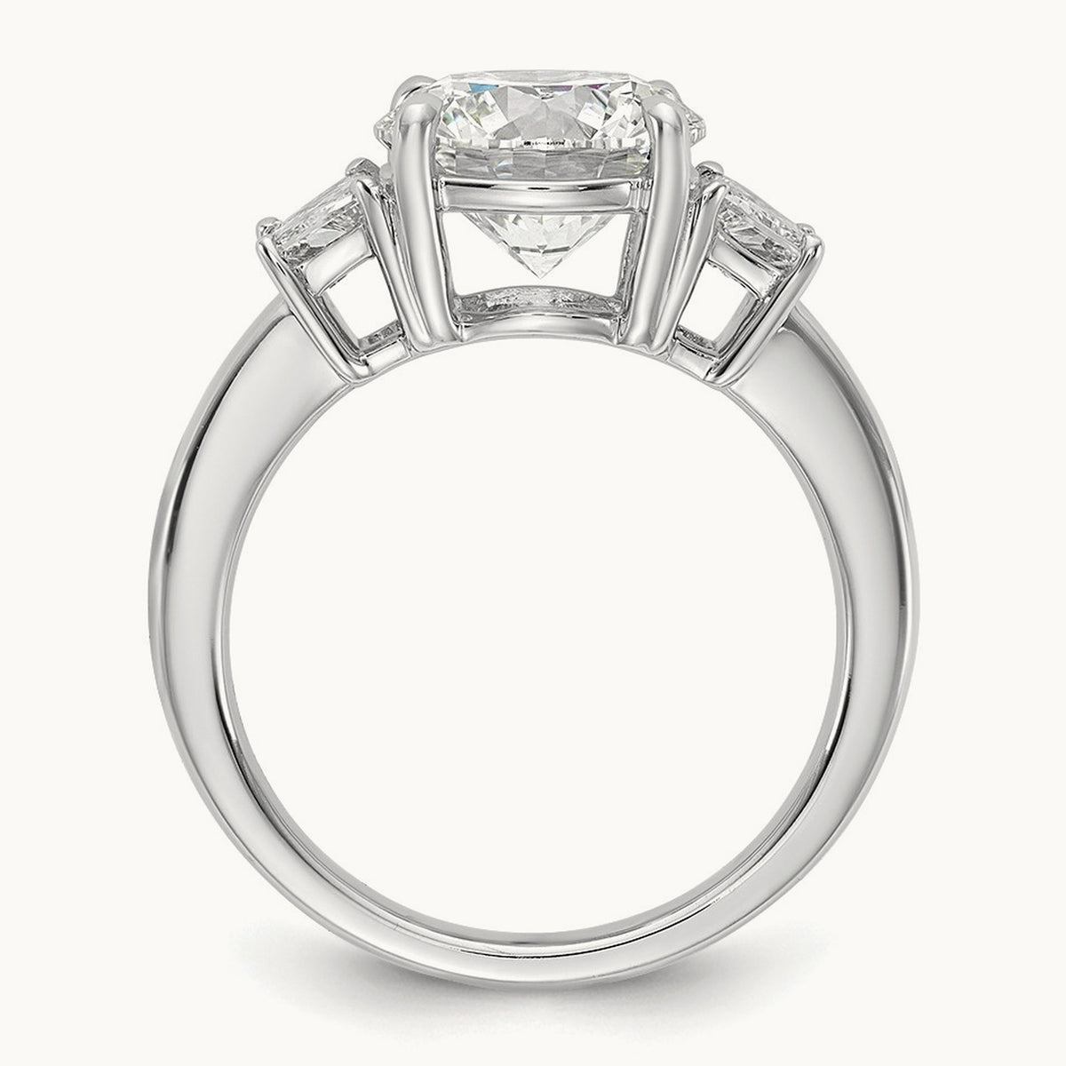 Trapezoid Sidestones Engagement Ring, 0.25-3.75 ct tw Lab-Grown Diamond — 3 3/4 ct, VS (Best) · Certified, 14K White Gold