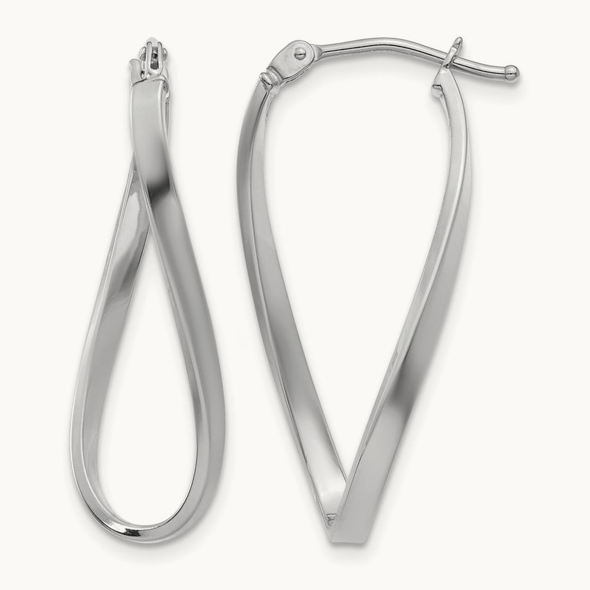 Small Twisted Earrings — 14K White Gold