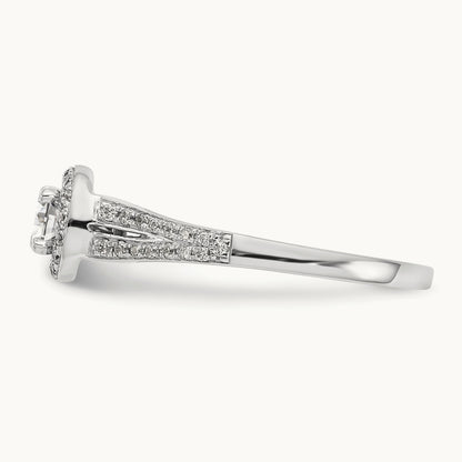 Round Semi-Mount Halo Engagement Ring, 0.20 ct tw