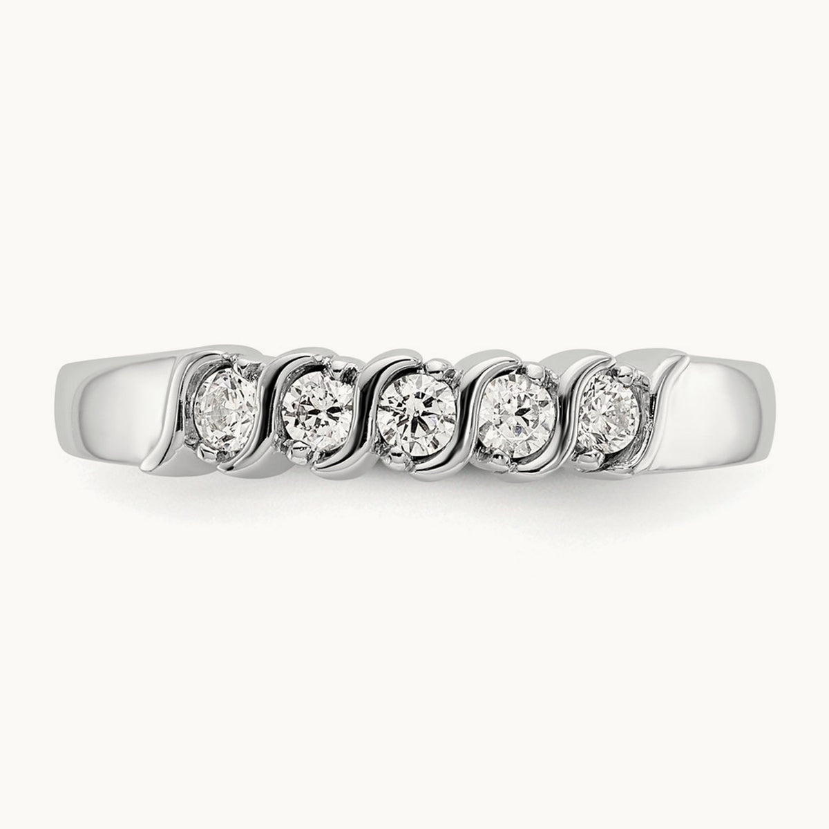 5-Stone Diamond Band, 0.20 ct tw — 14K White Gold