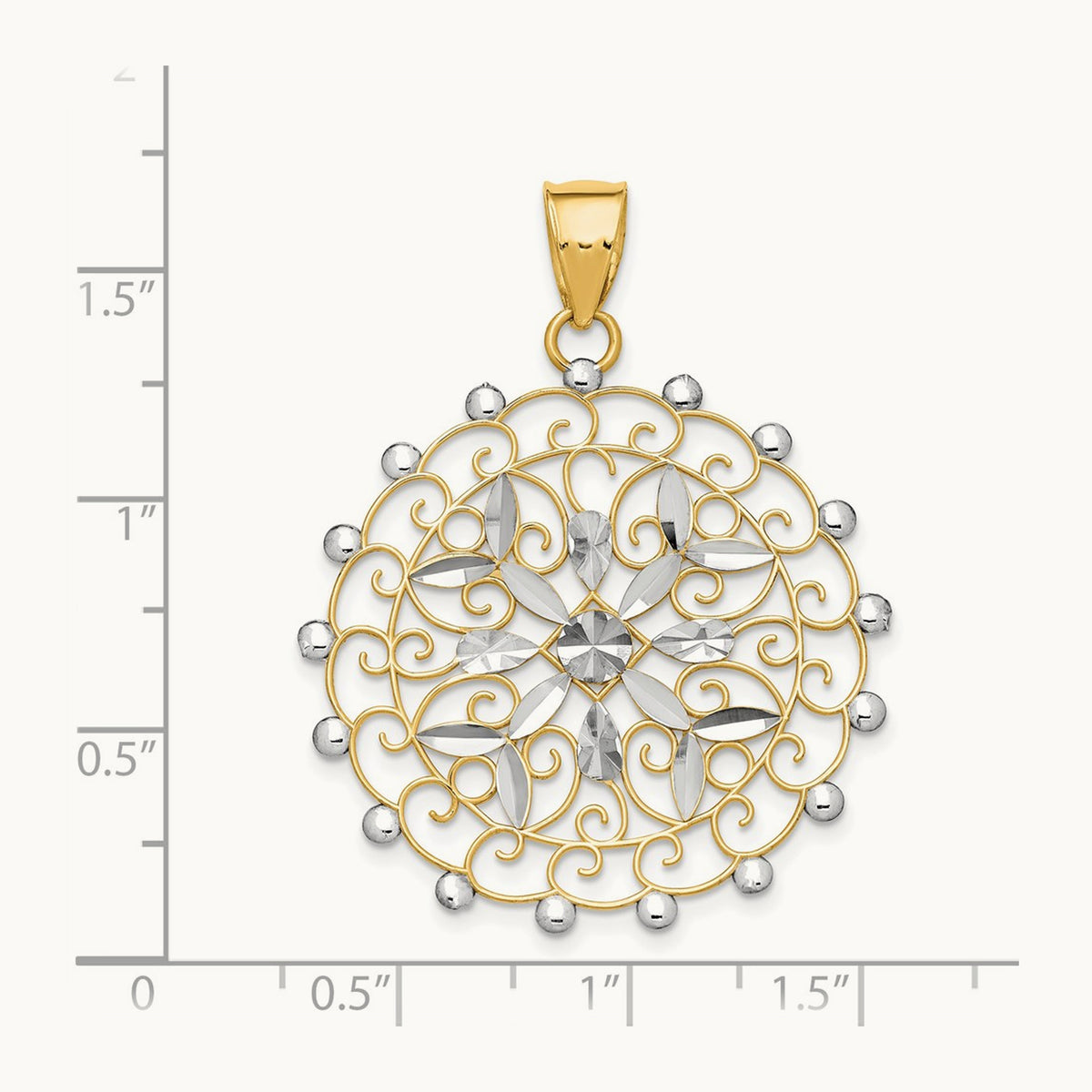 Diamond-cut Filigree Pendant — photo set