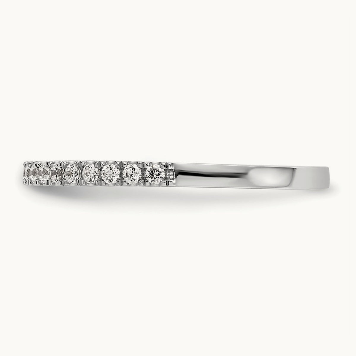 Round Diamond Wedding Band, 14K White Gold