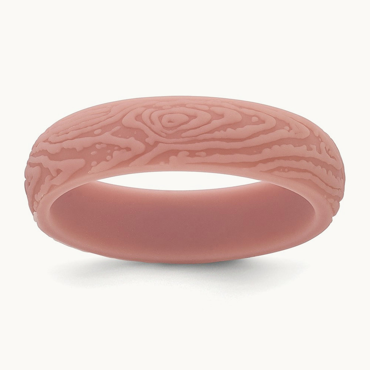 Silicone Rose Pink 5.70mm Wood Grain Pattern Band