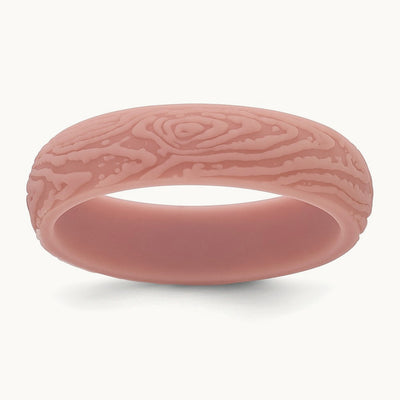 Silicone Rose Pink 5.70mm Wood Grain Pattern Band