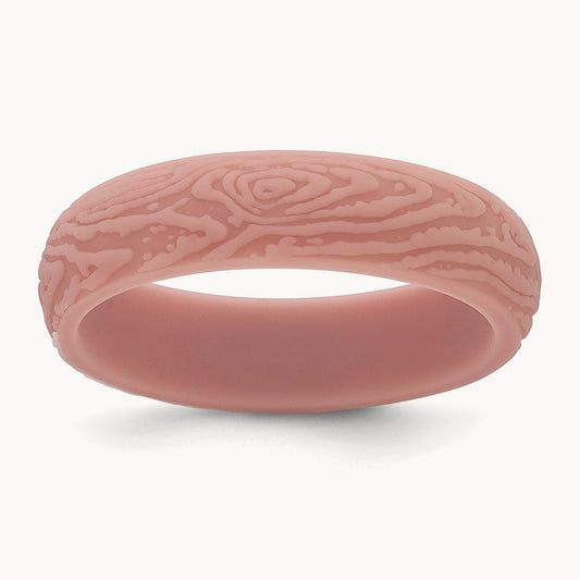 Silicone Rose Pink 5.70mm Wood Grain Pattern Band