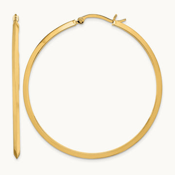 Polished Hoop Earrings, 14K