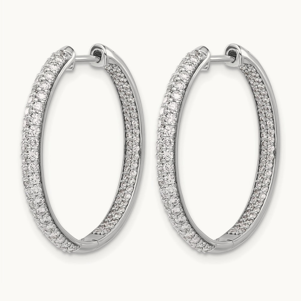 Diamond In/Out Hinged Hoop Earrings — 26mm