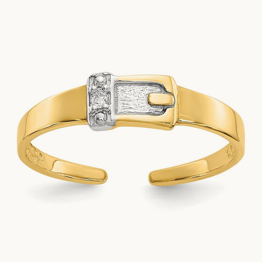 .01ct Diamond Buckle Toe Ring, 14K