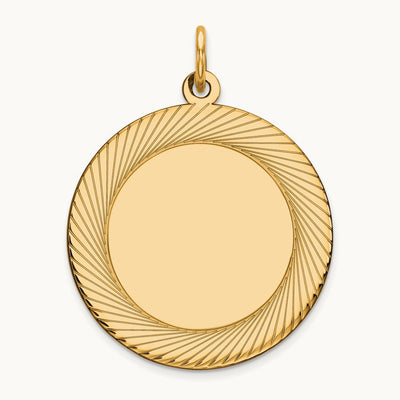 Etched Design .018 Gauge Circular Engravable Disc Charm — 29mm
