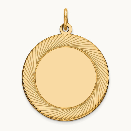 Etched Design .018 Gauge Circular Engravable Disc Charm — 29mm