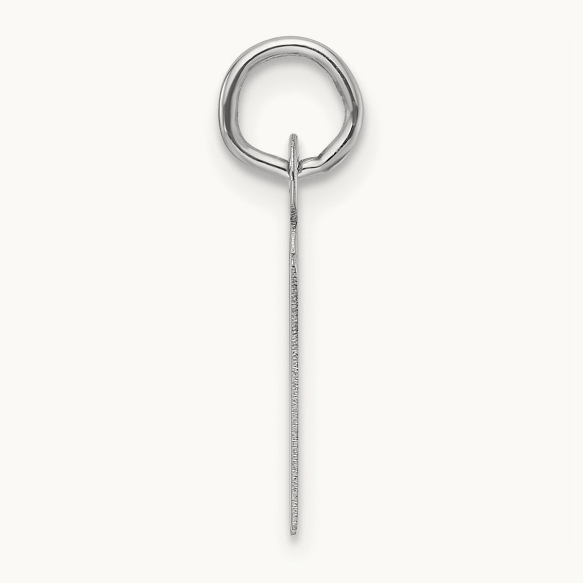 Slanted Block Initial Charm — 14K White Gold, N
