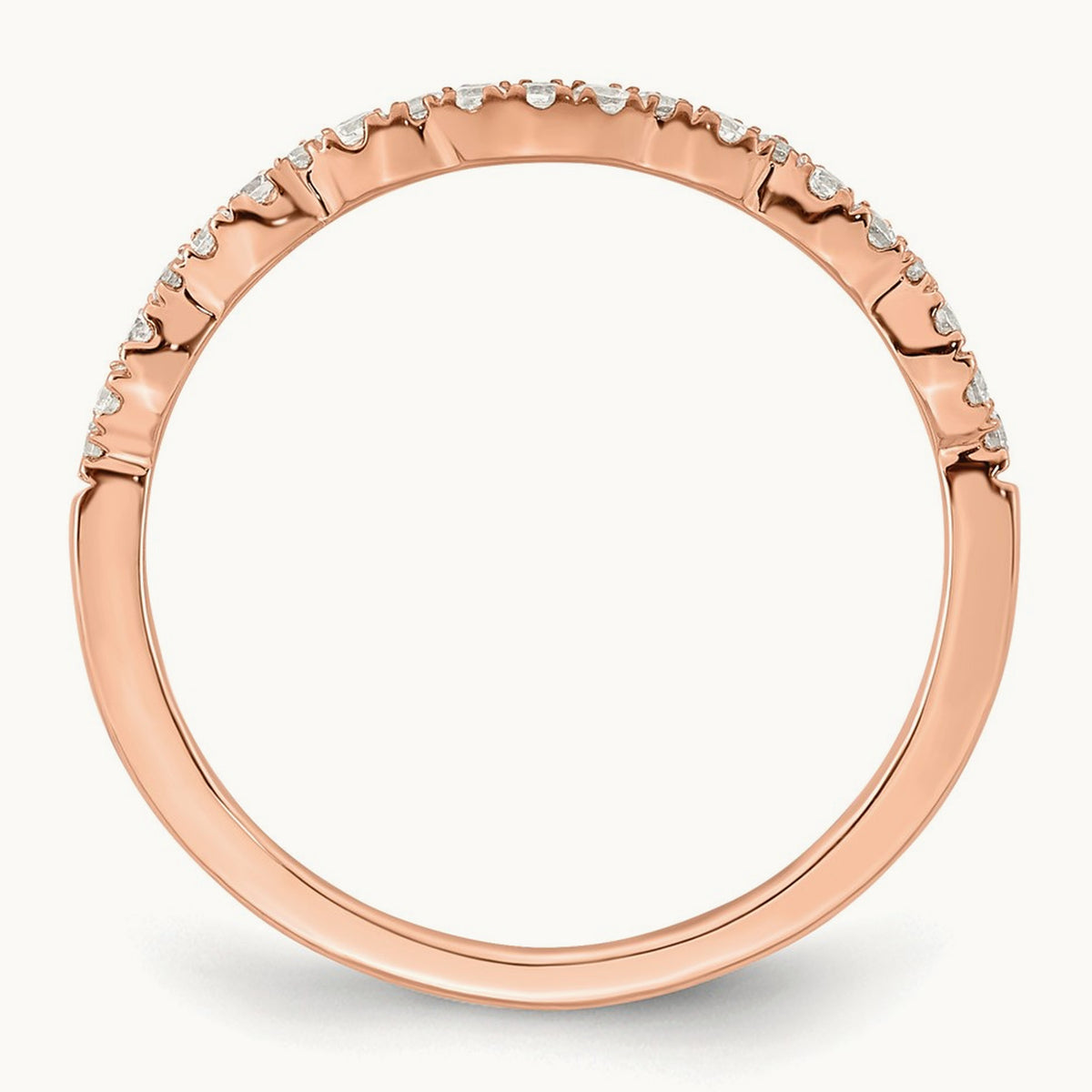 Diamond Matching Wedding band, 14K Rose Gold