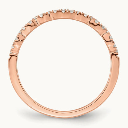 Diamond Matching Wedding band, 14K Rose Gold