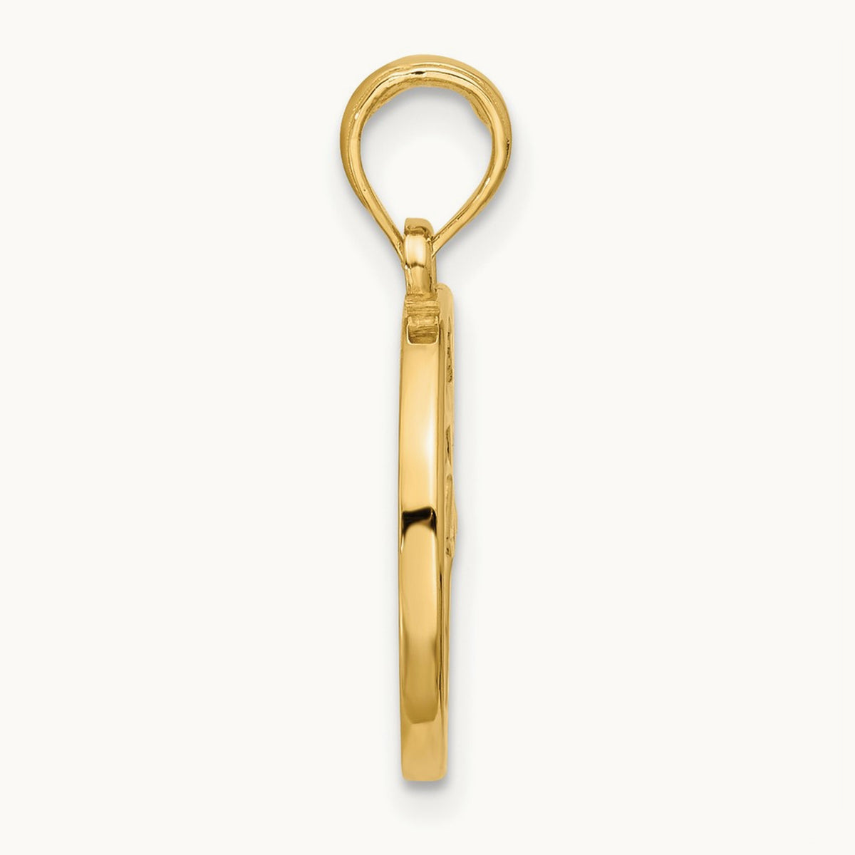 Polished Round Libra Pendant, 14K