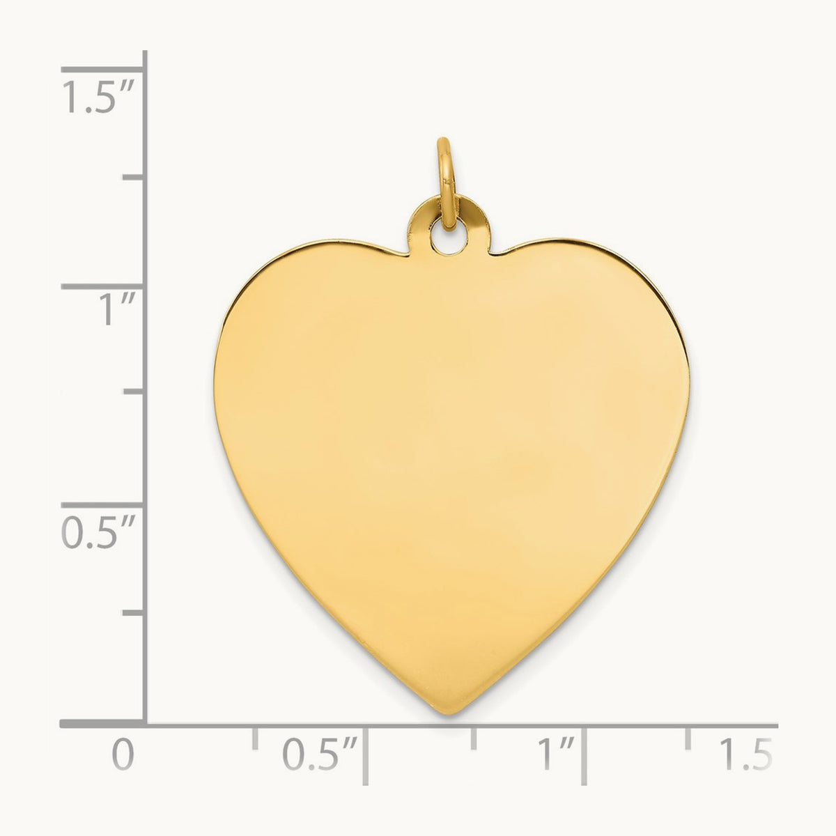Plain .013 Gauge Engravable Heart Disc Charm — 33mm