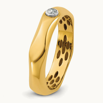 14ktt IB Goodman Mens Polished Complete 1/20ct Diamond Band Ring