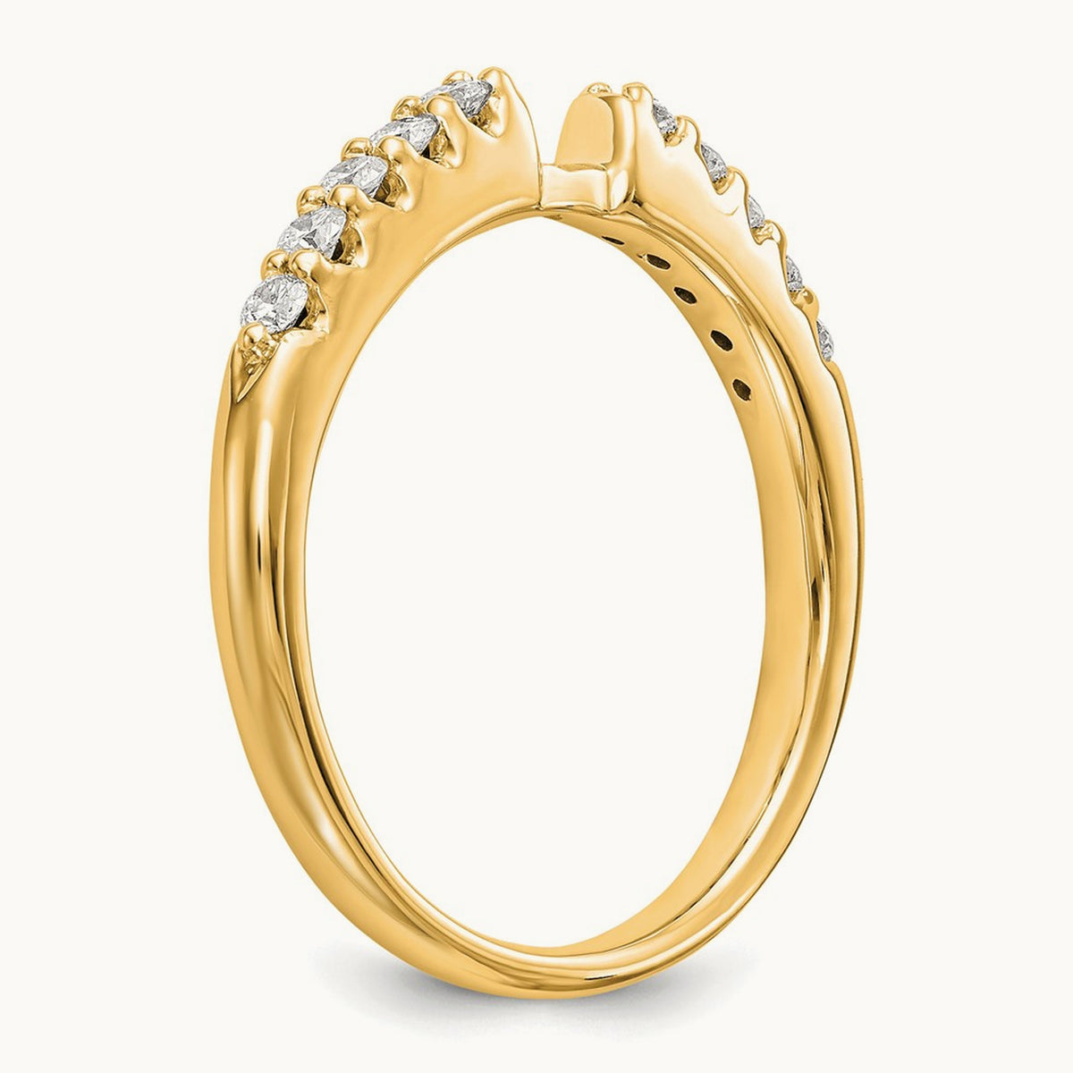 Semi-Mount Peg Engagement Ring, 0.25 ct tw Lab-Grown Diamond — 14K Yellow Gold