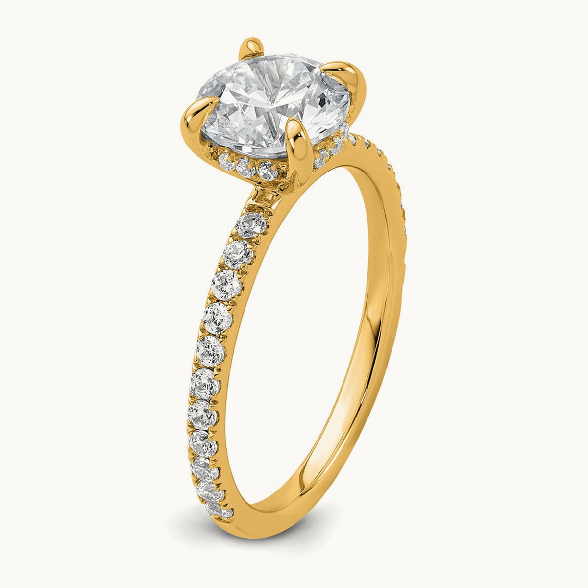 Round Solitaire Engagement Ring, 1.25-3.50 ct tw Lab-Grown Diamond — 14K Yellow Gold, 7